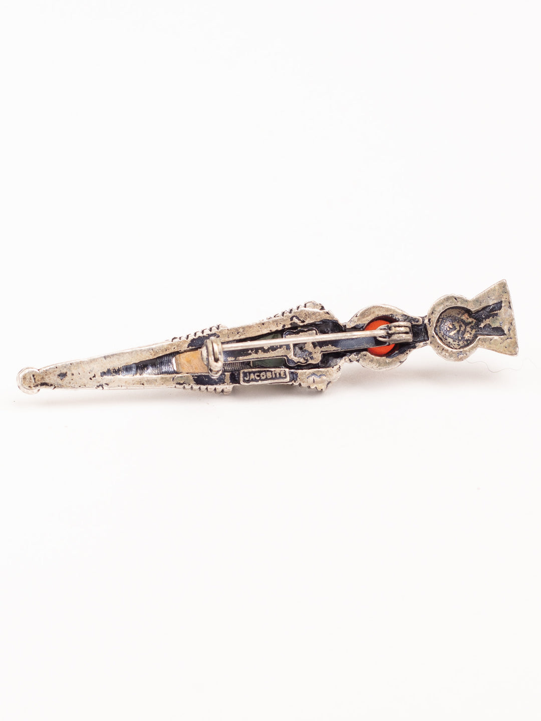 Vintage Man’s Scottish Dirk Brooch with Agate & Glass Stones