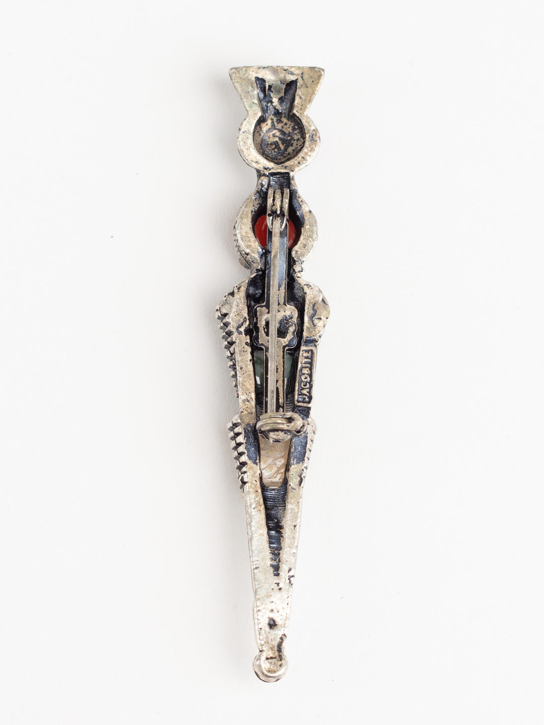 Vintage Man’s Scottish Dirk Brooch with Agate & Glass Stones