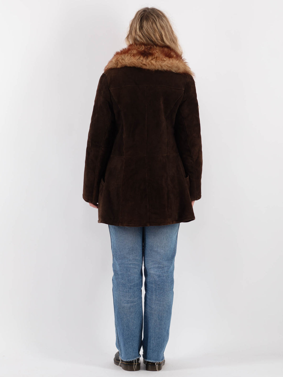 Vintage 70's Women Sheepskin Coat in Brown