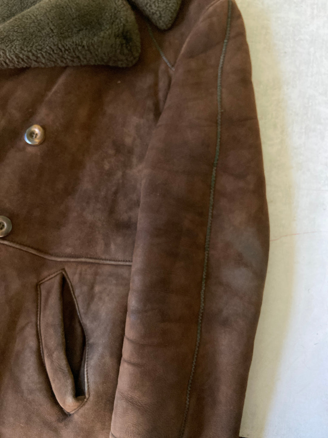 Vintage 70's Men Sheepskin Coat in Brown