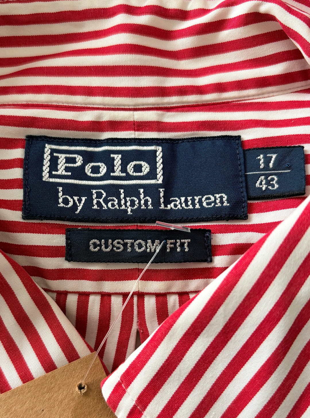 Vintage 90's Men Ralph Lauren Red White Striped Shirt