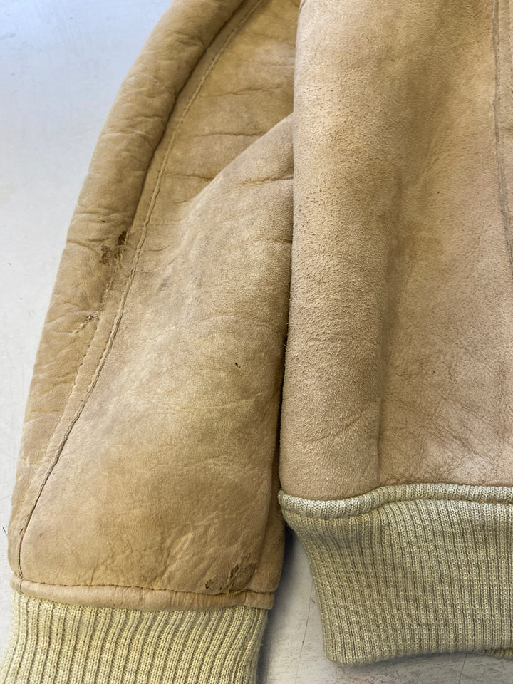 Vintage 70's Men Sheepskin Jacket in Beige