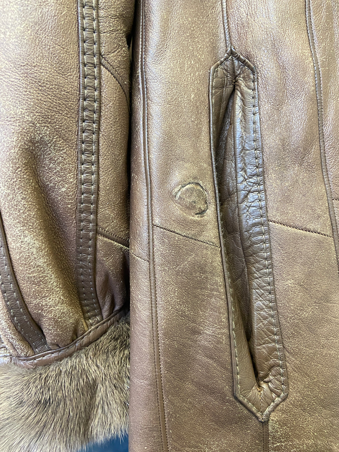 Vintage 80's Women Leather Coat in