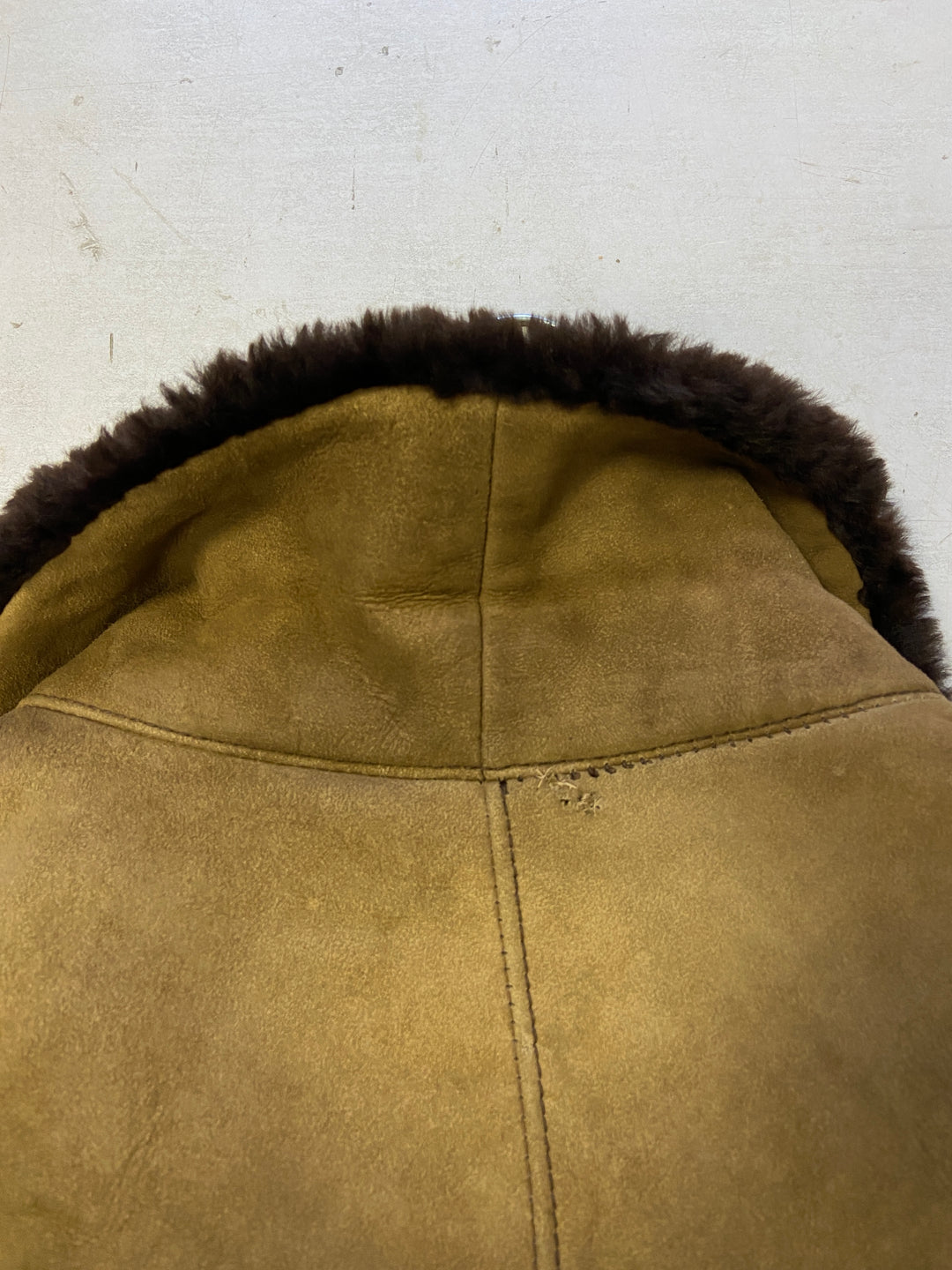 Vintage Men Sheepskin Coat in Brown