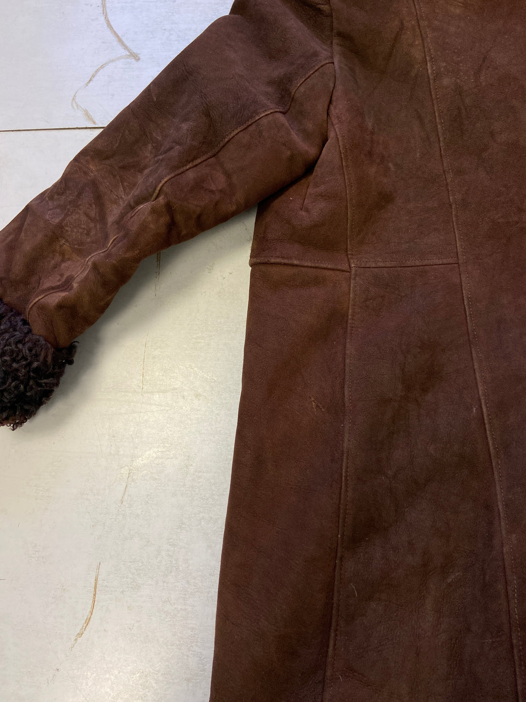 Vintage 70's Women Sheepskin Coat in Brown