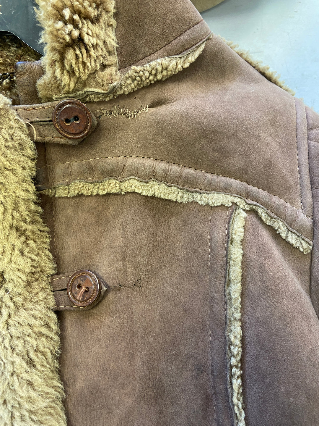 Vintage 70's Women Sheepskin Jacket in Brown