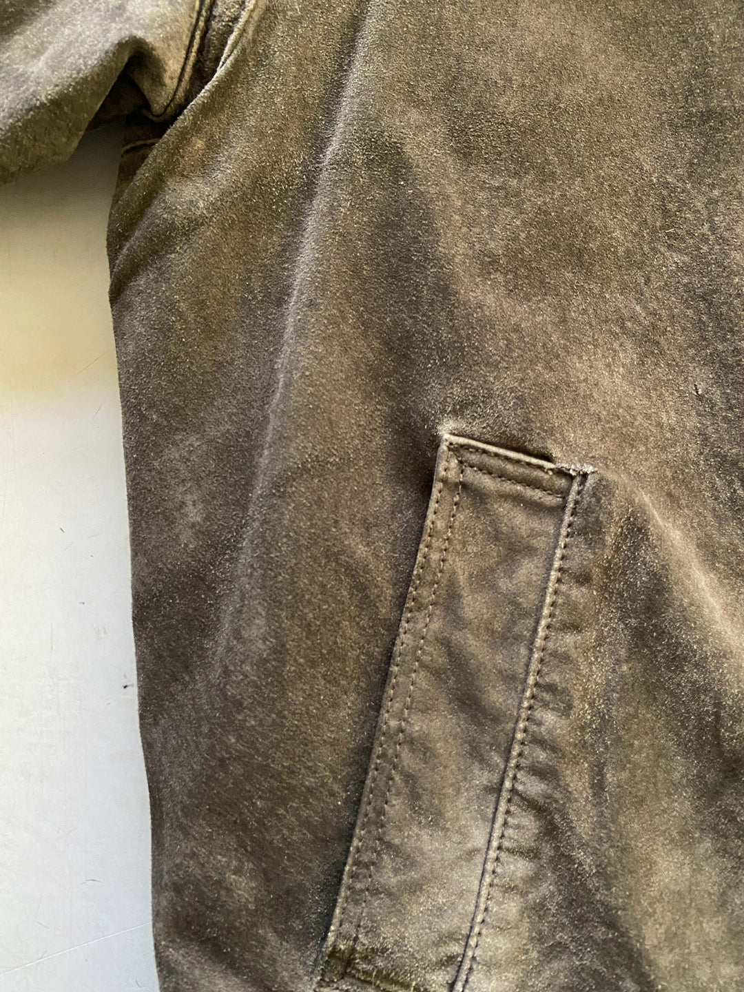 Vintage 90's Men Suede Sherpa Jacket in Brown