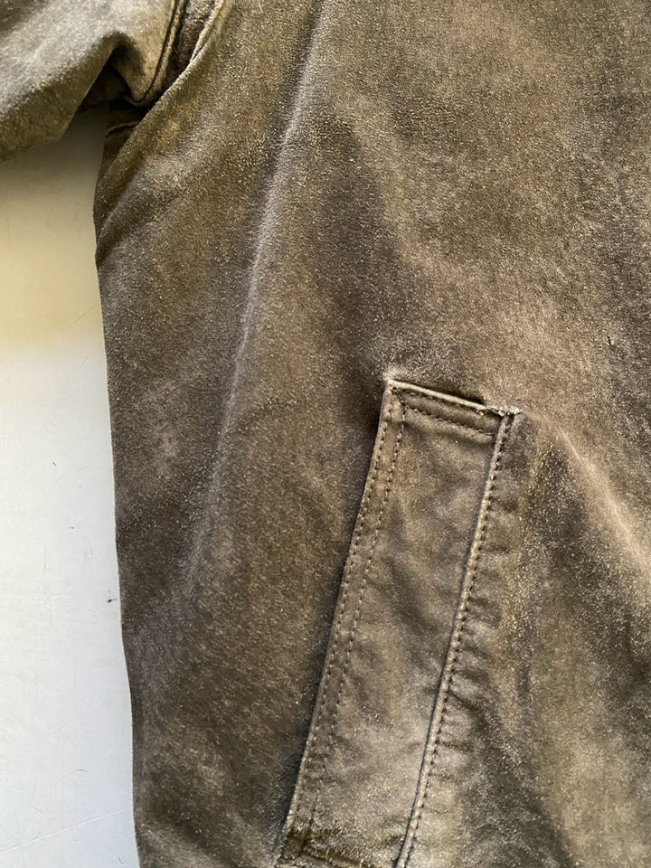 Vintage 90's Men Suede Sherpa Jacket in Brown