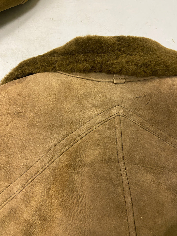 Vintage 70's Men Sheepskin Coat in Brown