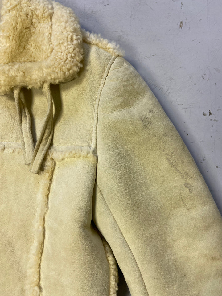 Vintage 70's Men Sheepskin Jacket in Beige