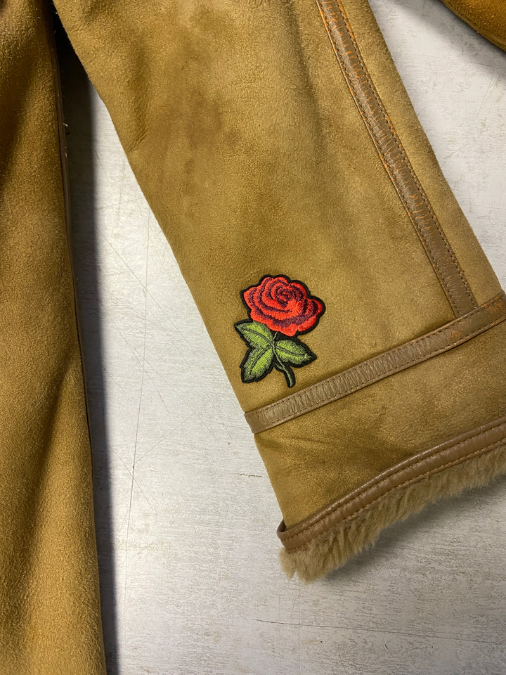 Vintage 70's Women Sheepskin Coat in Beige