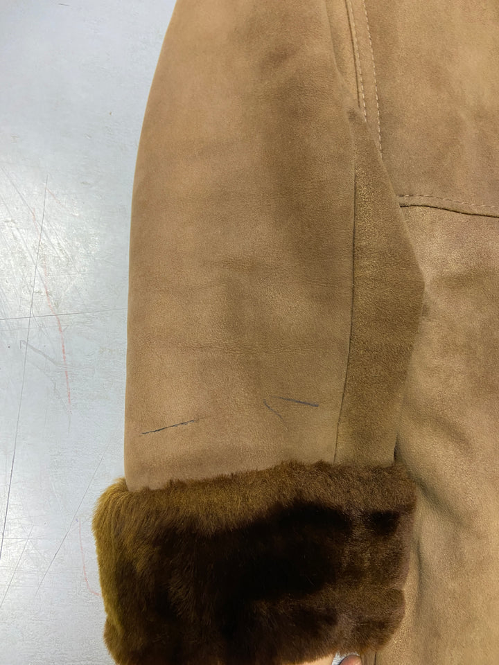 Vintage 70's Women Sheepskin Coat in Brown