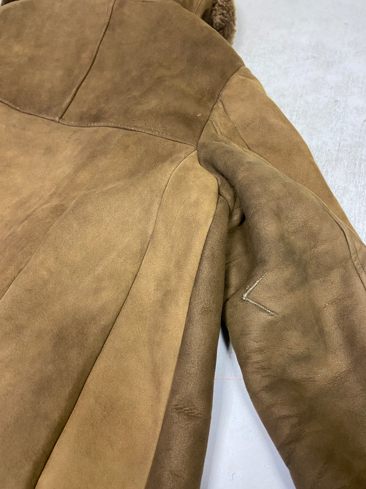 Vintage 70's Women Sheepskin Coat in Brown
