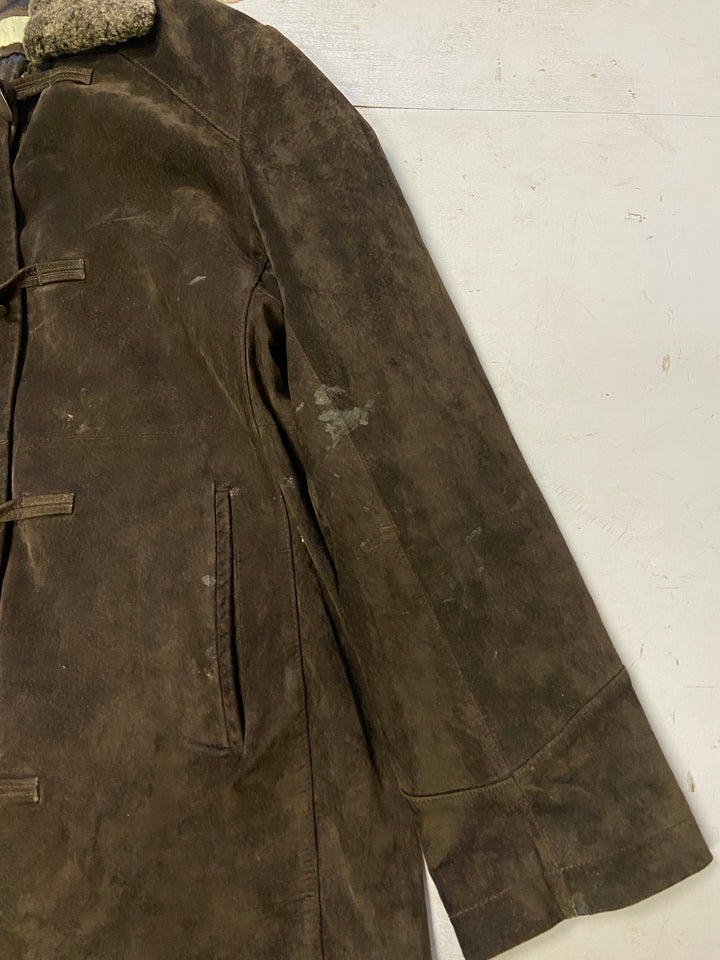 Vintage 90's Women Suede Coat in Brown
