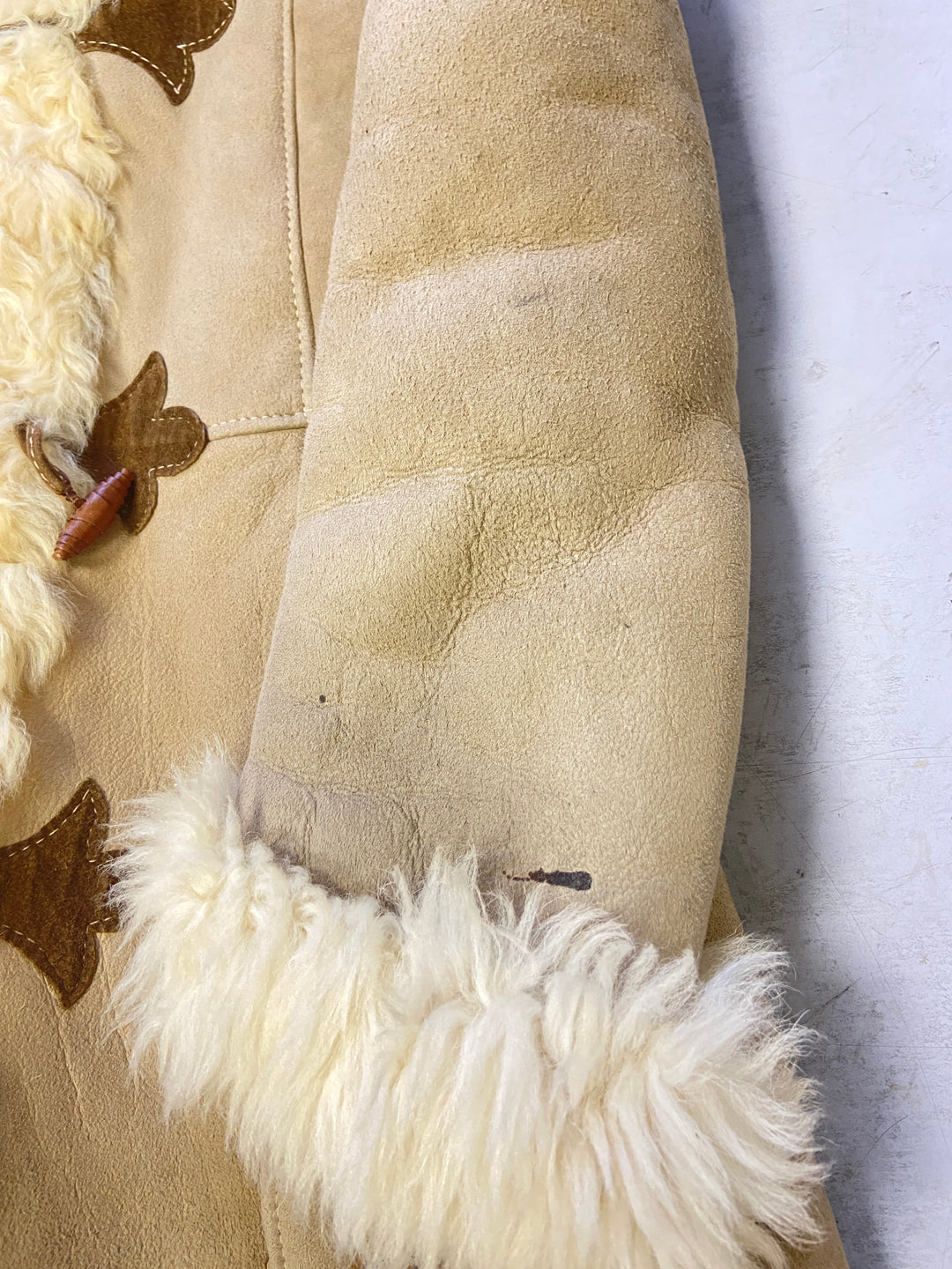 Vintage 70's Women Sheepskin Coat in Beige