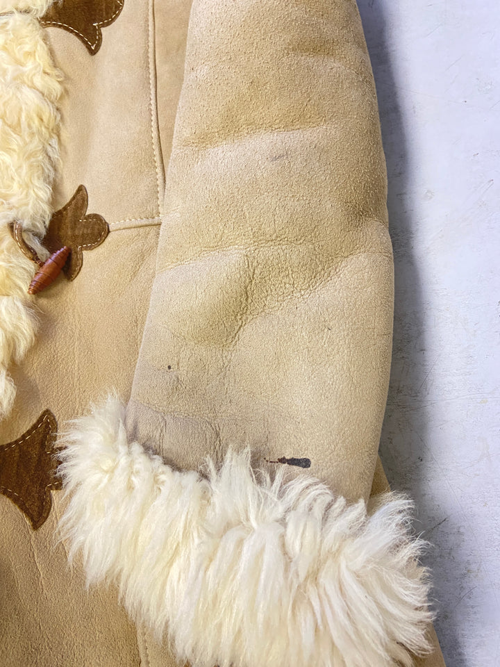 Vintage 70's Women Sheepskin Coat in Beige