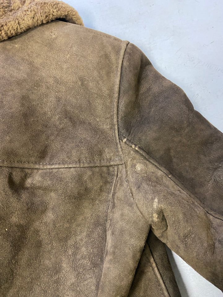 Vintage 70's Men Sheepskin Coat in Brown