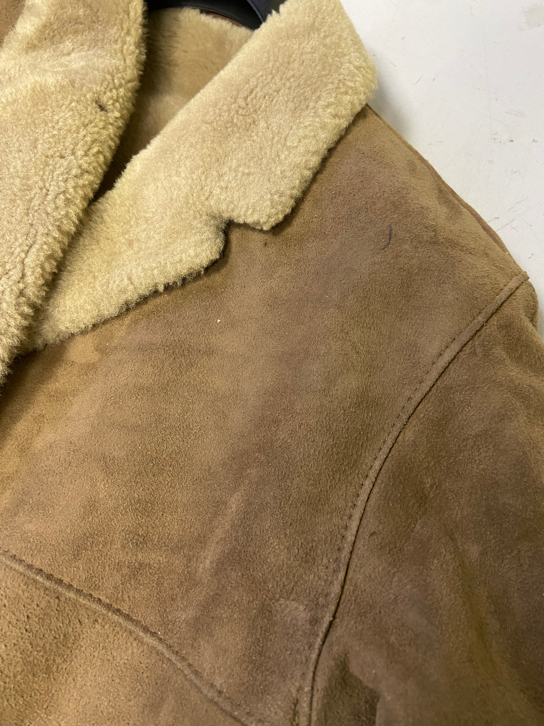 Vintage 70's Men Sheepskin Coat in Beige