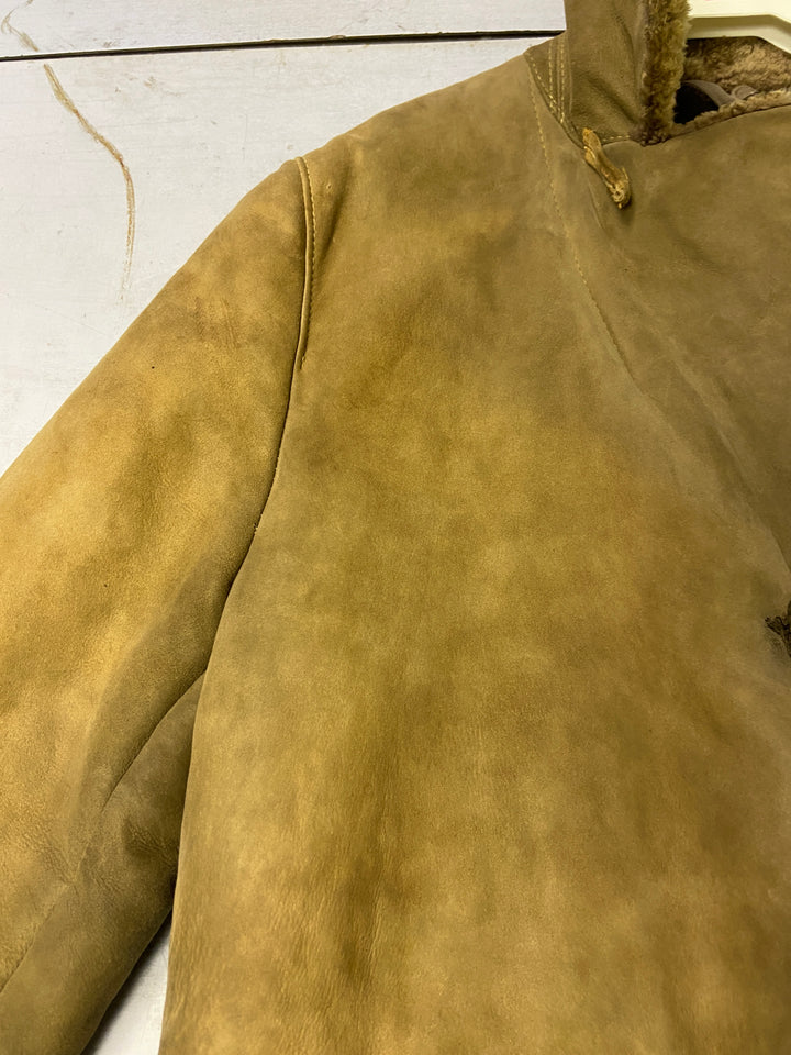 Vintage 70's Men Sheepskin Coat in Beige