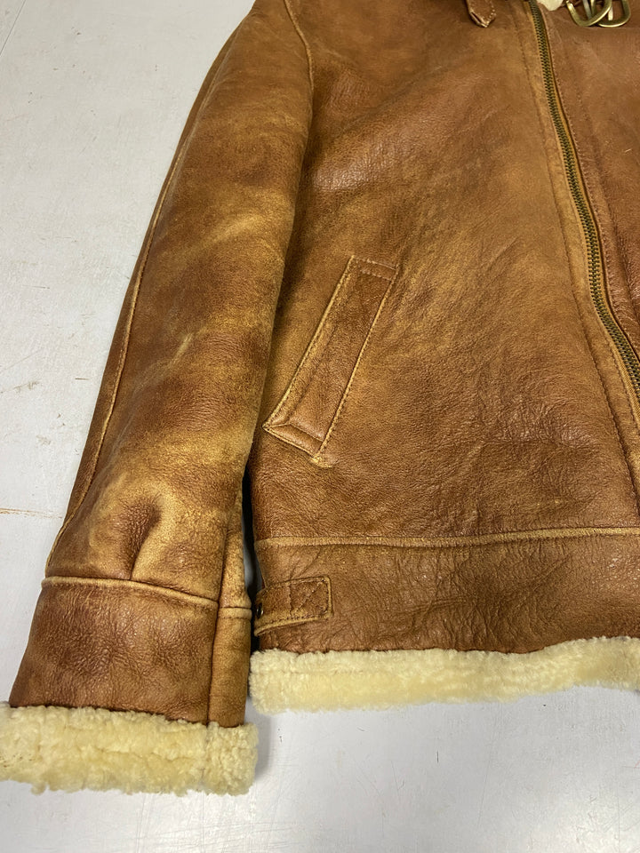 Vintage 70's Men Sheepskin Jacket in Brown