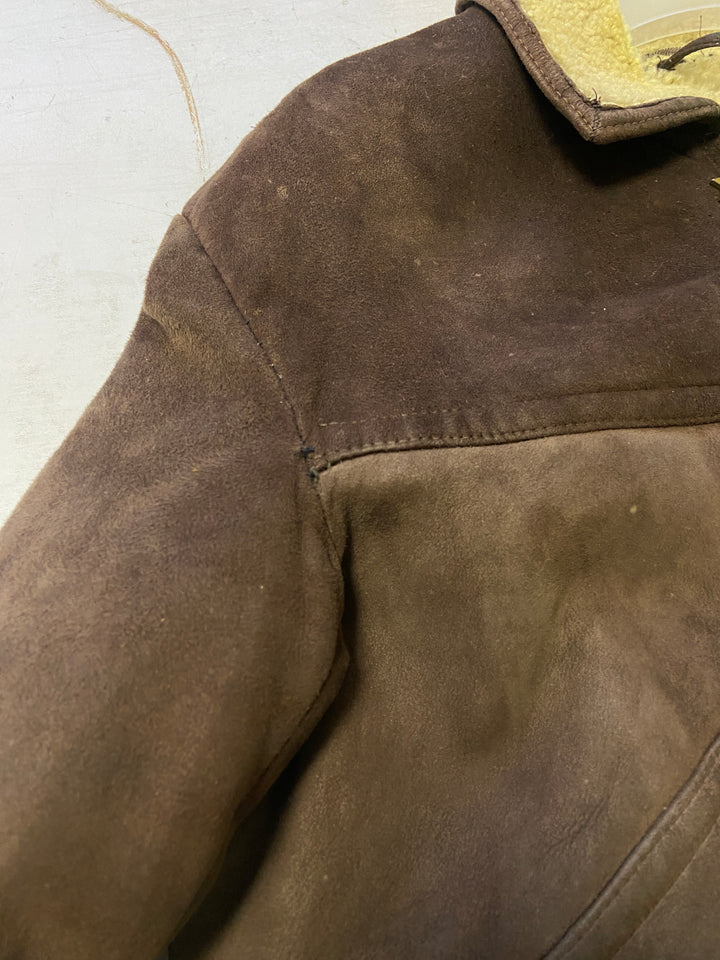 Vintage 70's Men Sheepskin Jacket in Brown