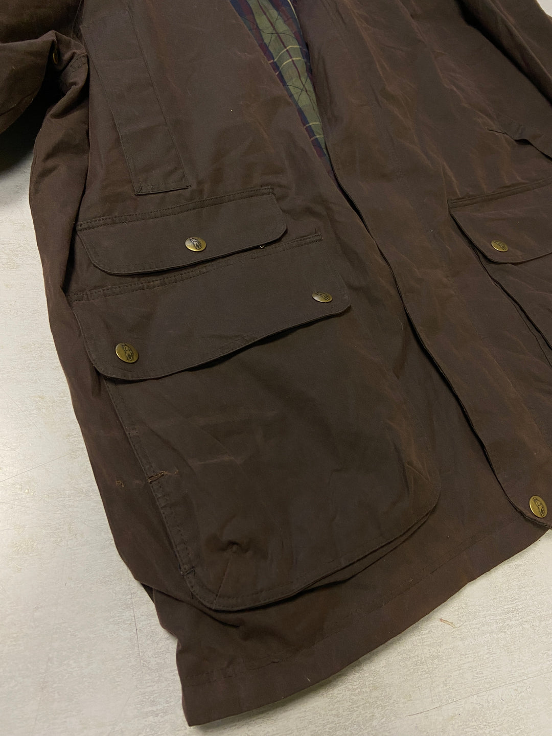 Vintage 90's Men Waxed Cotton Jacket in Brown - NorthernGrip