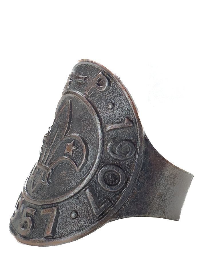 Vintage 1957 Scout Ring – Fleur de Lis B-P Anniversary Adjustable