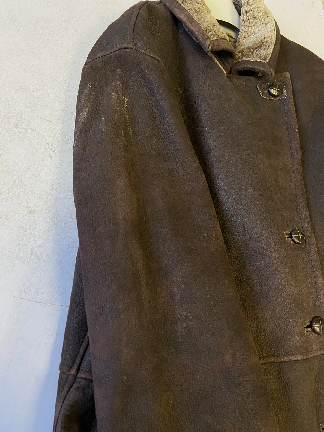 Vintage 90's Women Sheepskin Coat in BrownV9761