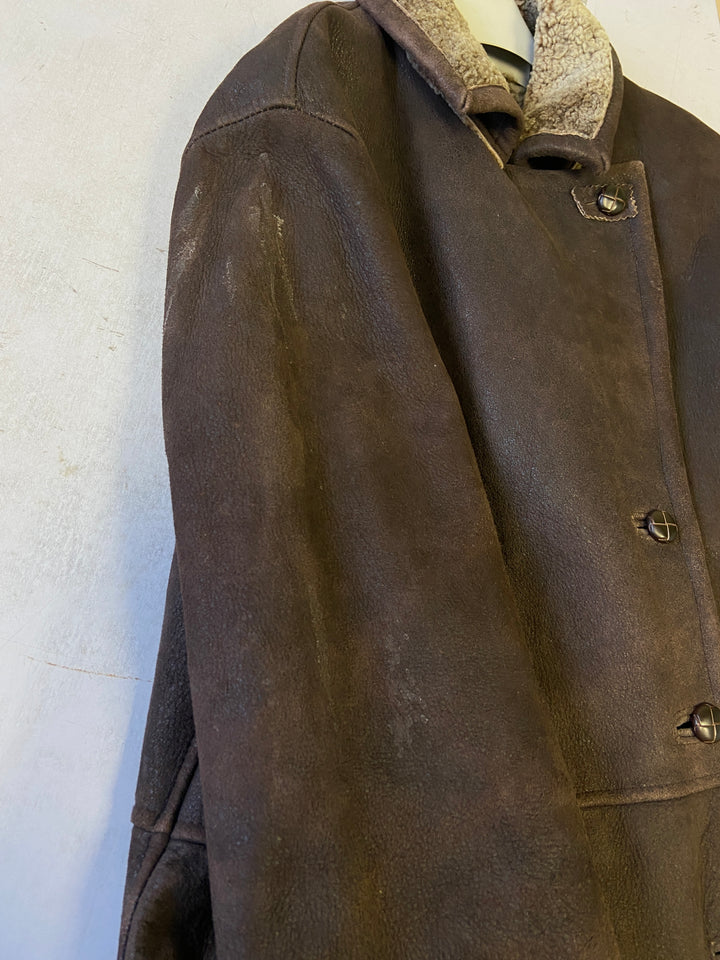 Vintage 90's Women Sheepskin Coat in BrownV9761