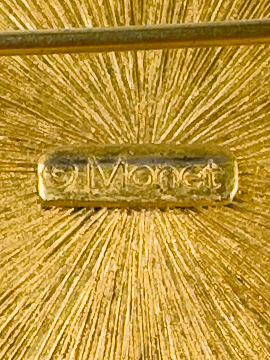 Vintage Monet Dangle Brooch With Red & Purple Glass Cabochons