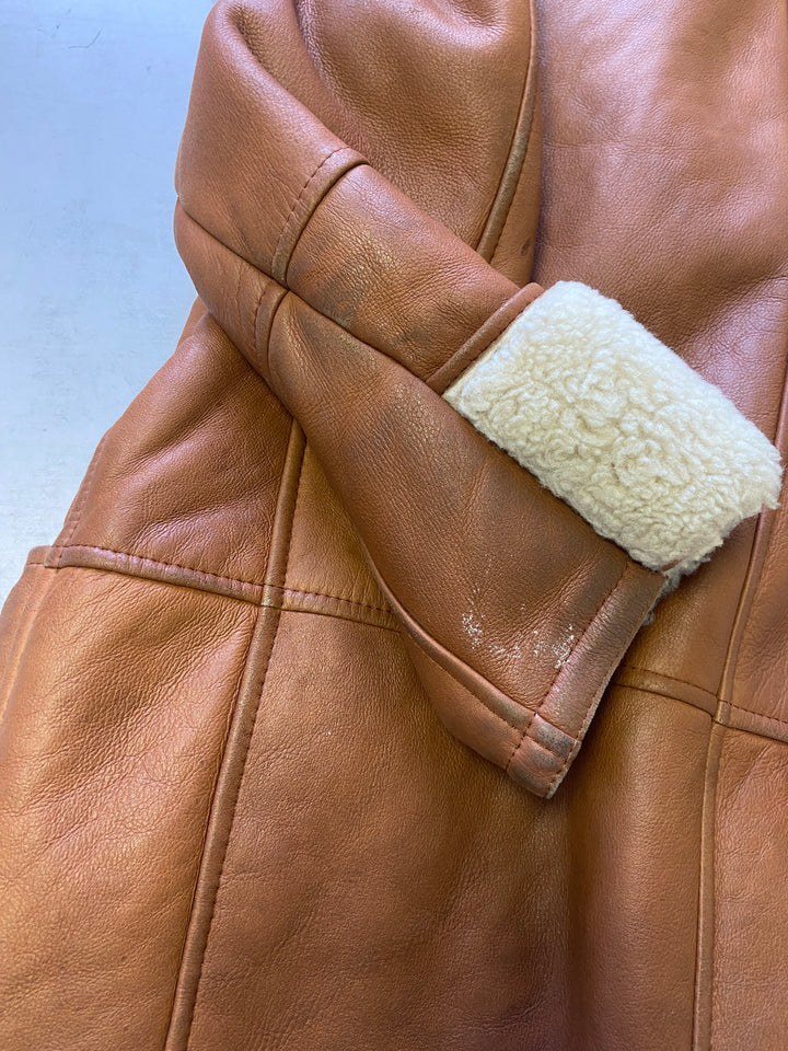 Vintage 80's Women Sheepskin Coat in BrownV9802