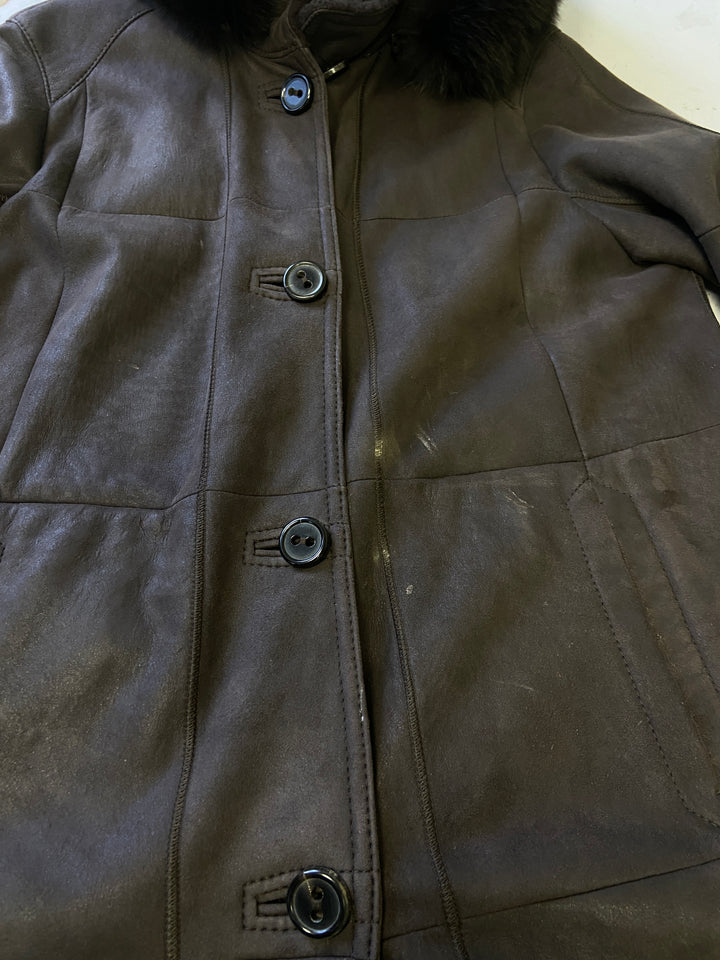 Vintage 90's Women Sheepskin Coat in BrownV9813