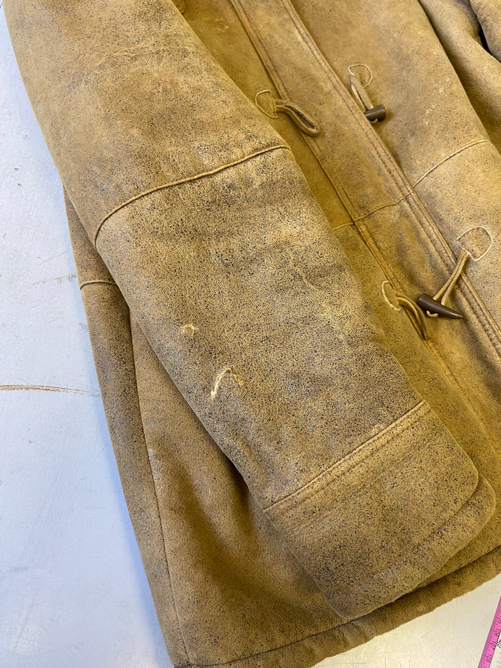 Vintage 90's Women Sheepskin Coat in BeigeA0258