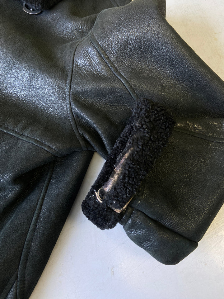 Vintage 90's Men Sheepskin Jacket in BlackZ1797