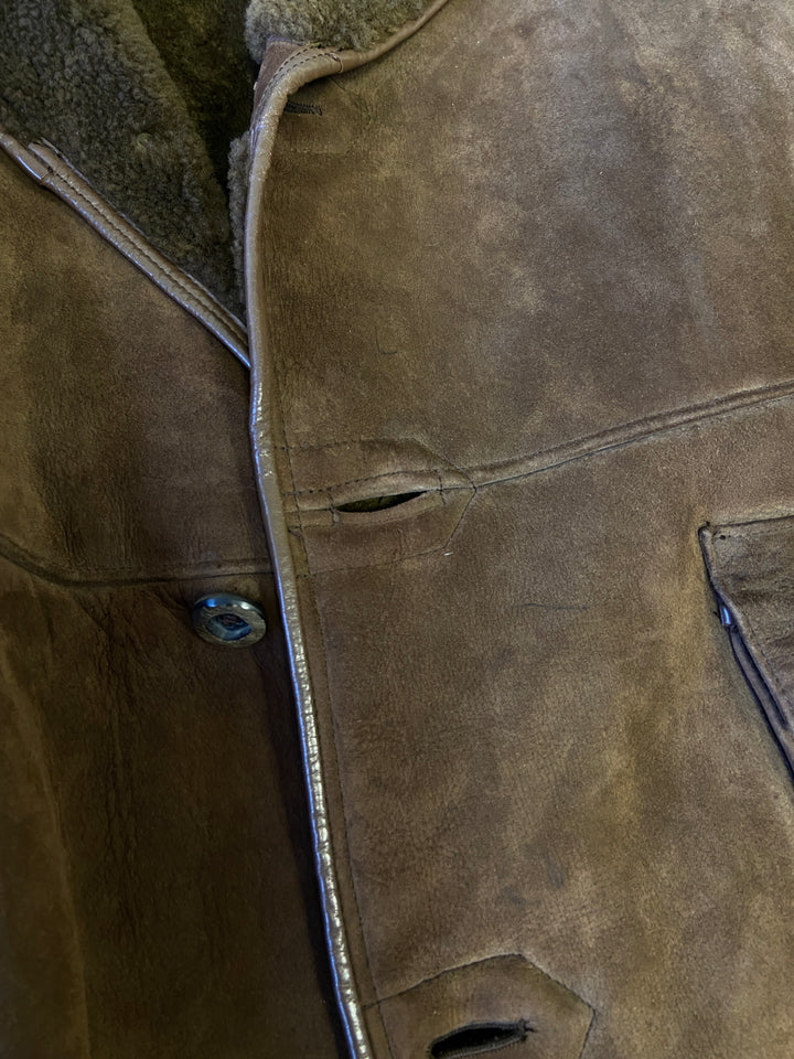 Vintage 70's Men Sheepskin Coat in BrownZ1981