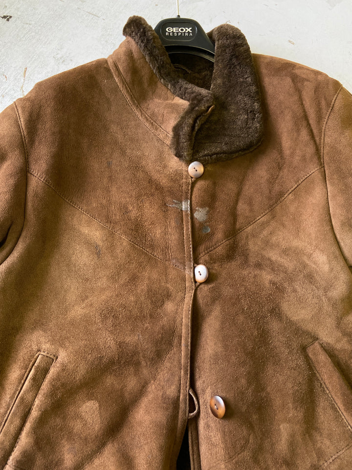 Vintage 90's Women Sheepskin Coat in BrownA0653