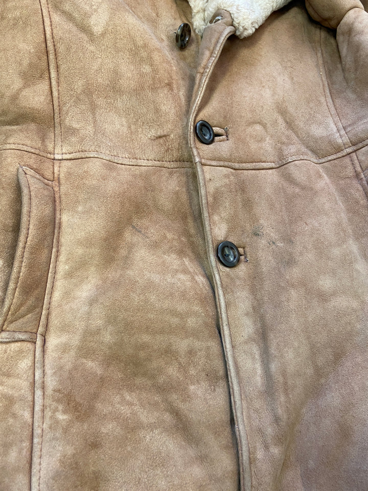 Vintage 70's Men Sheepskin Coat in BrownZ1969