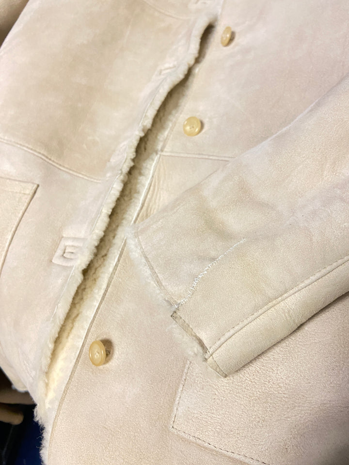 Vintage 90's Women Sheepskin Coat in BeigeV9853