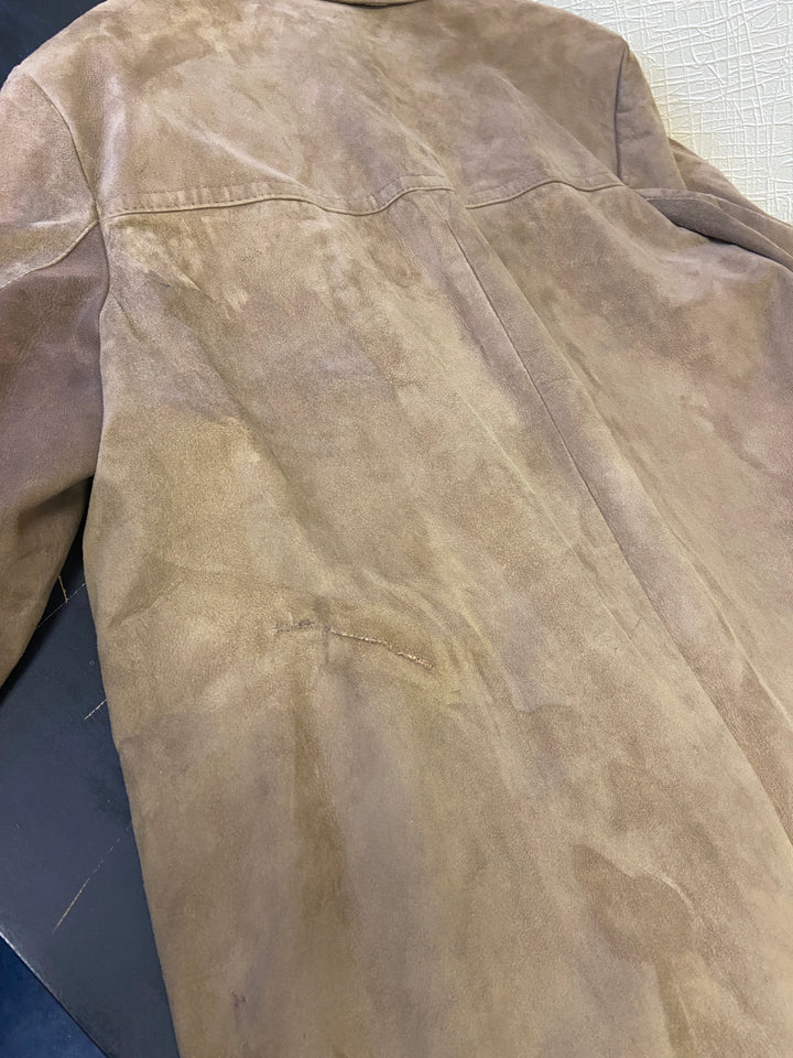 Vintage 70's Men Suede Sherpa Coat in BeigeZ506