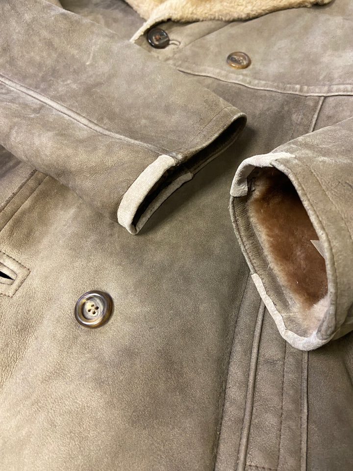 Vintage 70's Men Sheepskin Coat in BeigeZ769