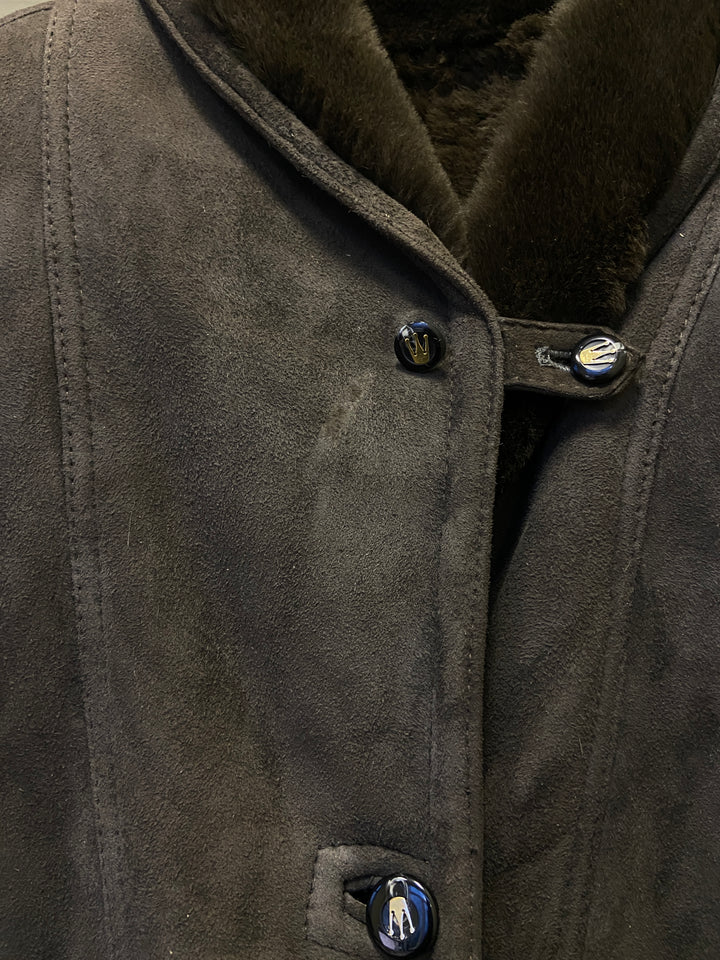 Vintage 80's Women Sheepskin Shearling in BrownA1008