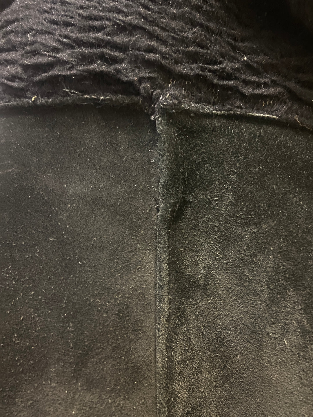 Vintage 90's Penny Lane Suede Sherpa Jacket in Black