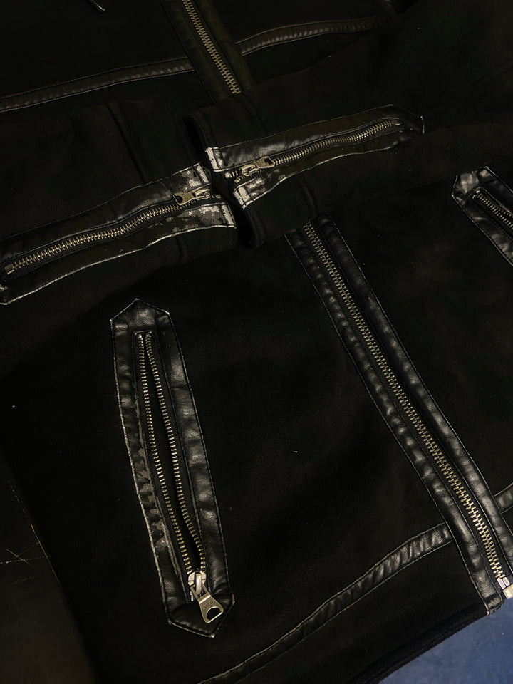 Vintage 00's Women Faux Sheepskin Jacket in BlackA0517