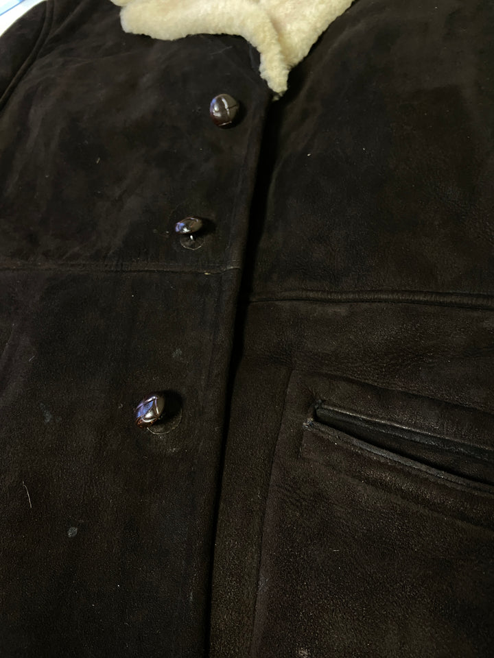 Vintage 70's Men Sheepskin Coat in BrownZ476