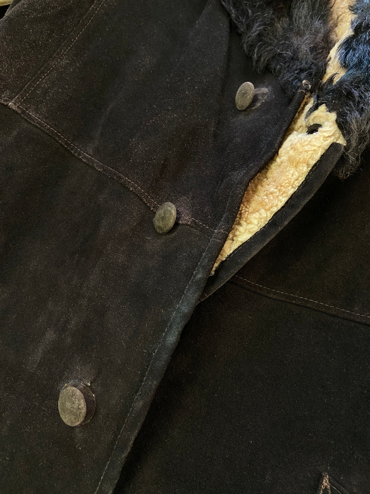 Vintage 70's Men Sheepskin Coat in BrownZ2635