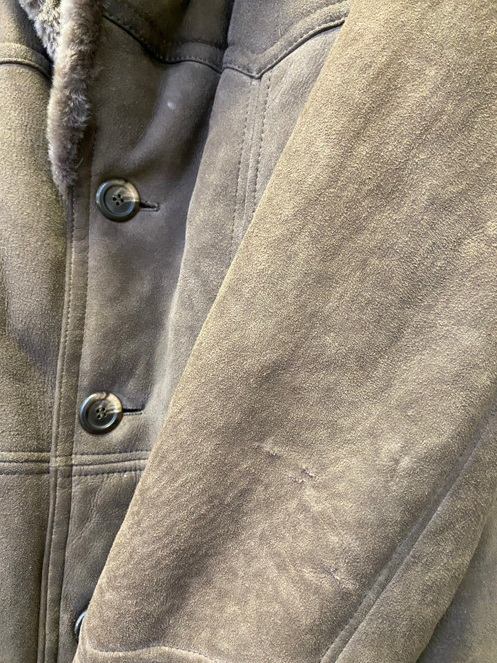 Vintage 70's Men Sheepskin Coat in BrownZ2638