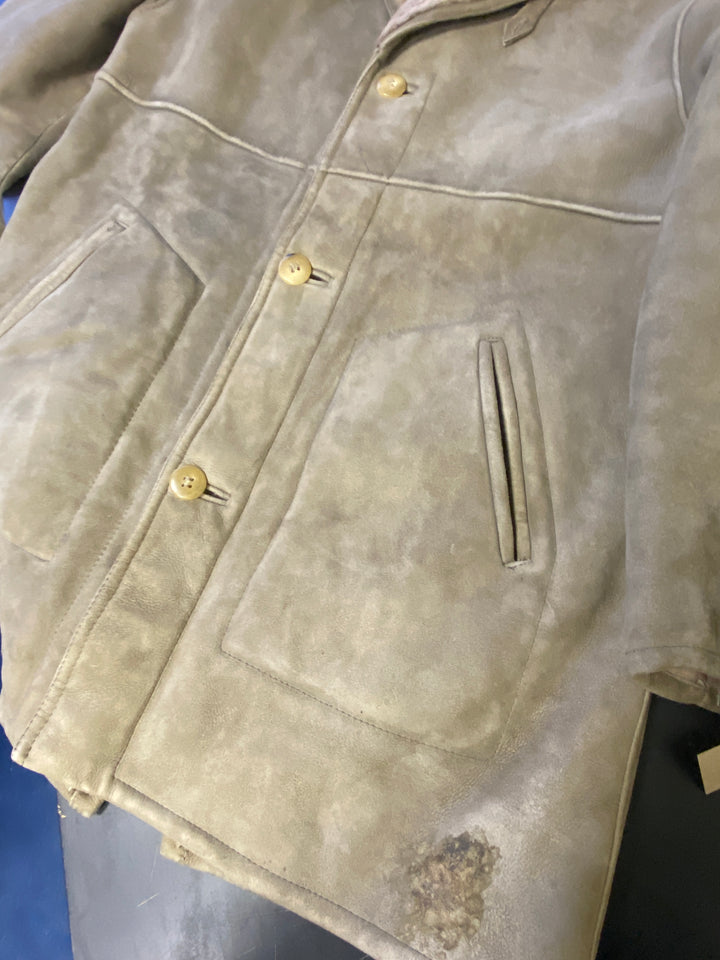 Vintage 80's Men Sheepskin Coat in BeigeZ2729