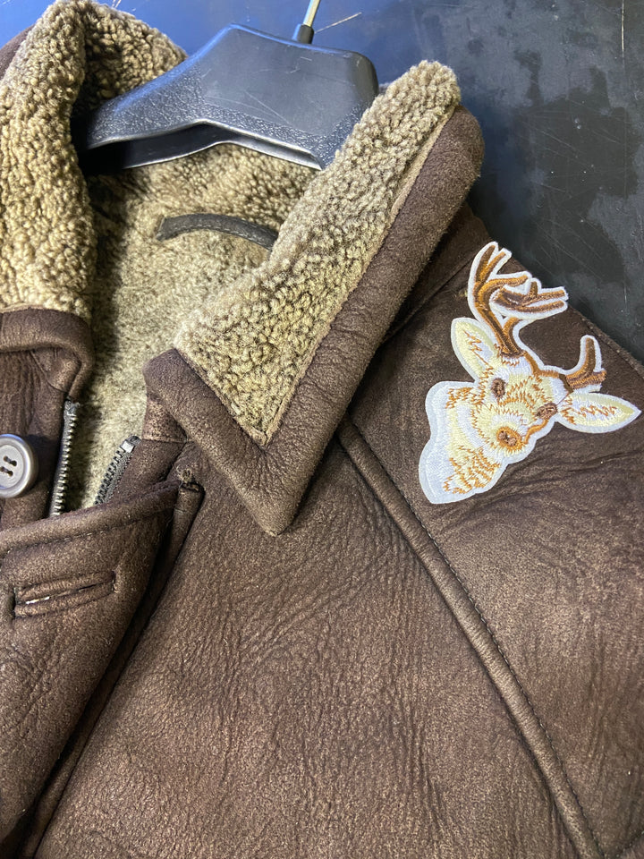 Vintage 90's Men Sheepskin Coat in BrownZ2458