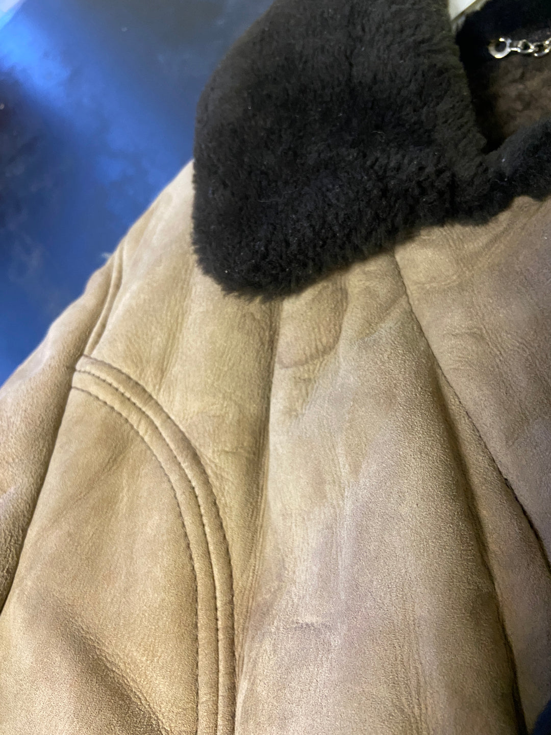 Vintage 70's Men Sheepskin Coat in BeigeZ2543