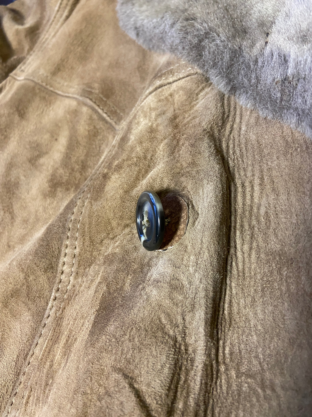 Vintage 70's Men Suede Sherpa Coat in BrownZ2591